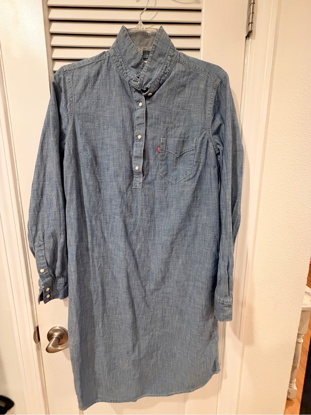 Levi’s Chambray Popover Shirt Dress Light Blue